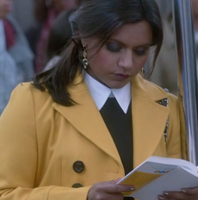 Mindy Kaling's yellow coat on The Mindy Project