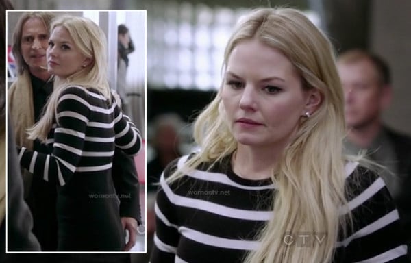 Emma Swan's black and white striped sweater dress on OUAT