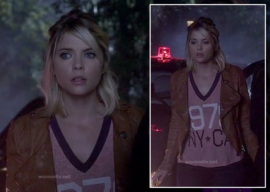 Hanna's tan brown leather jacket on PLL