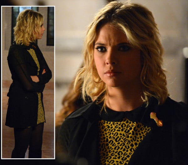 Hanna's yellow and black leopard print dress on PLL