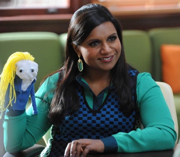 Mindy's blue and green checkered dress on The Mindy Project