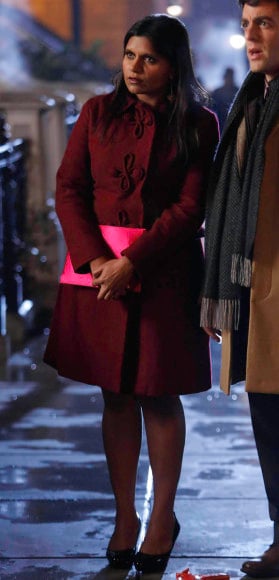 Mindy's red Modcloth coat on The Mindy Project