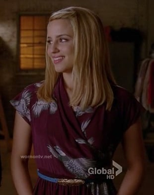 Quinn's red wrap dress with birds on Glee