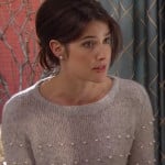 Robin’s grey pearl bead sweater on How I Met Your Mother