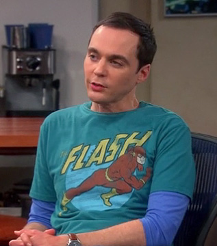 Sheldon’s green Flash shirt on The Big Bang Theory