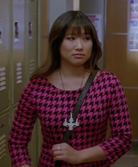 Tina's pink houndstooth dress on Glee