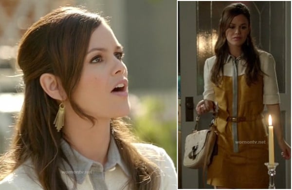 Zoe Harts yellow and grey shirtdress on Hart of Dixie