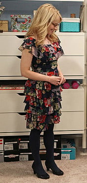 Bernadette's ruffled dress on The Big Bang Theory