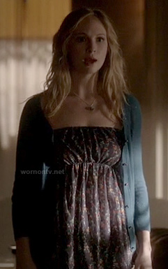 Caroline's floral strapless empire top on TVD