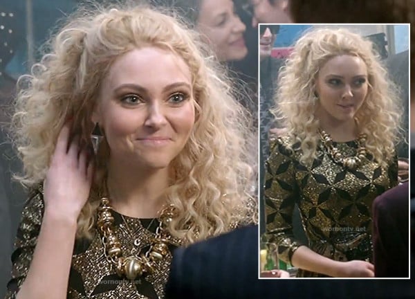 Carrie's gold glittery star dress on The Carrie Diaries