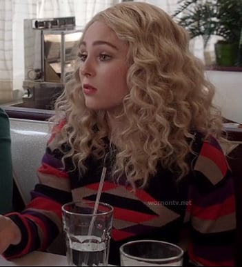 Carrie's black striped sweater on The Carrie Diaries