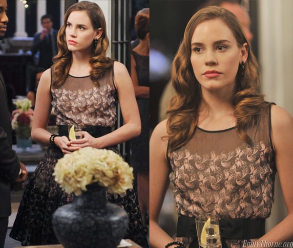 Charlottes brown sheer dress on Revenge