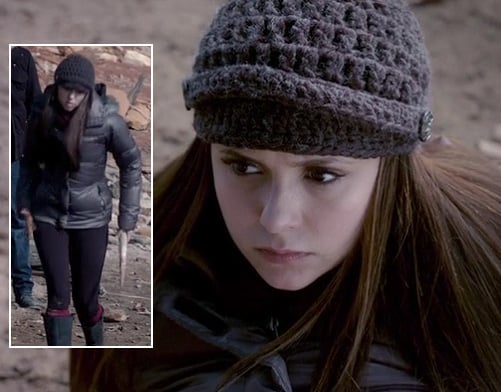 Elena’s brown knitted beanie/cap on The Vampire Diaries
