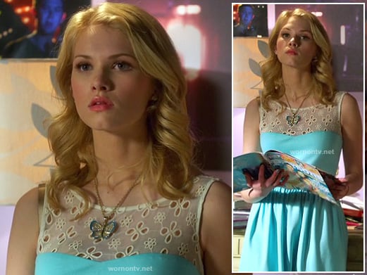 Magnolia's turquoise blue dress with lace top on Hart of Dixie