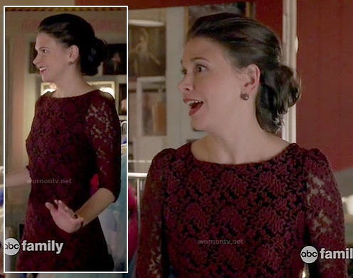 Michelle’s burgundy lace dress on Bunheads