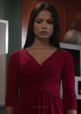 Padma’s red wrap dress on Revenge