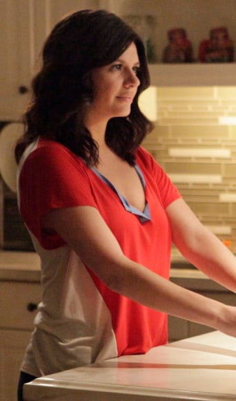 Penny's red white and blue tshirt on Happy Endings