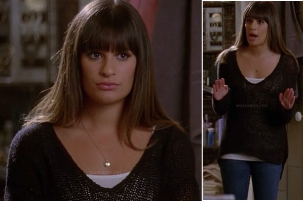 Rachel Berry's black sweater on Glee