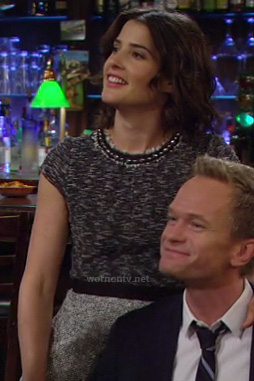 Robin’s grey tweed dress on How I Met Your Mother