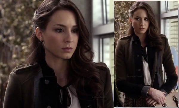 Spencer's olive green and black blazer on PLL