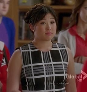 Tina's black and white striped dress on Glee Guilty Pleasures