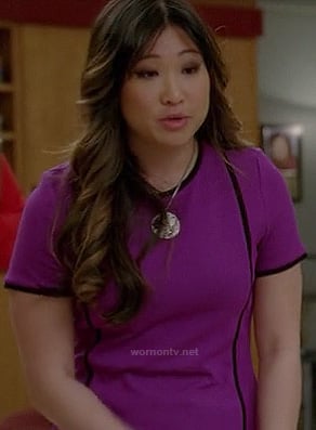 Tina's magenta and black dress on Glee