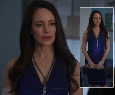 Victoria’s blue dress and tassle knot necklace on Revenge
