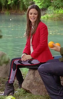 Zoe Harts black jeans with arrows on the side on Hart of Dixie