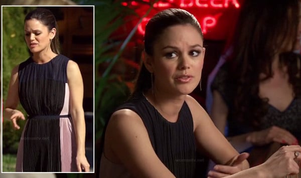 Zoe's black and white pleated dress on Hart of Dixie