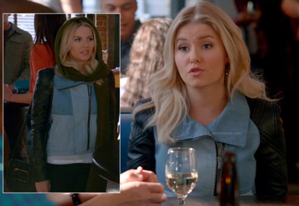 Alex's denim patchwork jacket on Happy Endings