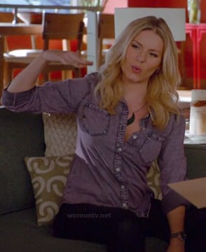 Alex's purple denim shirt on Happy Endings