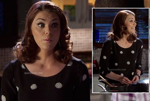 AnnaBeth's black polka dot dress on Hart of Dixie