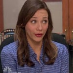 Ann’s blue dot print shirt on Parks and Recreation