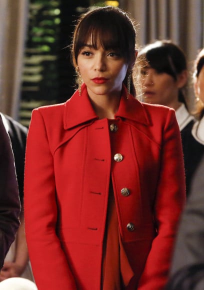 Ashley's red military style coat on Revenge