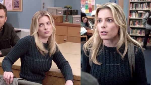 Britta's open stitch sweater on Community