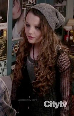 Dorrit's black mesh cardigan on The Carrie Diaries