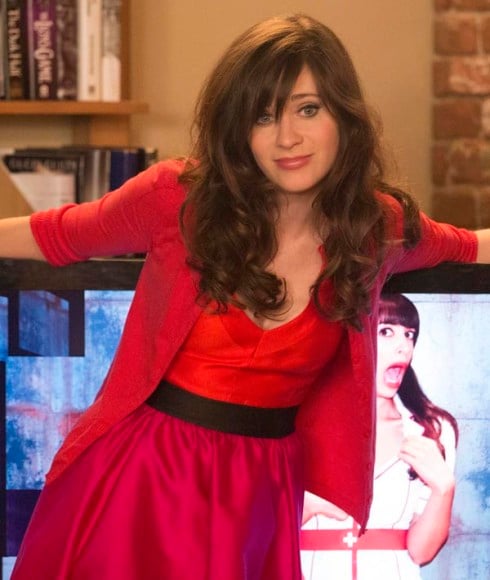 Jess Day's pink and red dress on New Girl