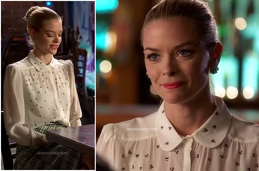 Lemon's white blouse with tiny crystal studs on Hart of Dixie