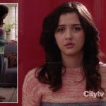 Maggie’s pink and green ombre sweater on The Carrie Diaries