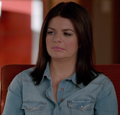 Penny’s chambray/denim shirt on Happy Endings
