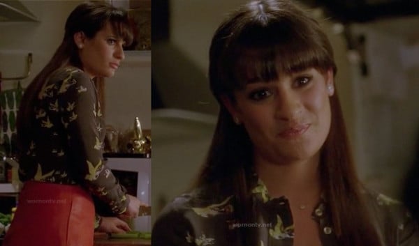 Rachel's red leather skirt on glee