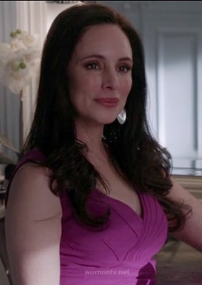 Victoria's magenta purple surplice dress on Revenge