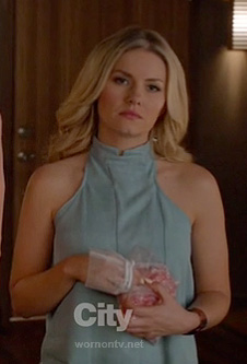 Alex's light blue sleeveless top on Happy Endings