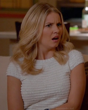 Alex’s white sequin tee on Happy Endings