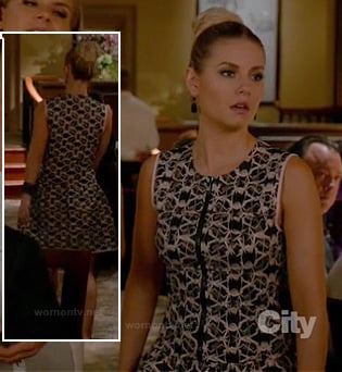 Alex's black lace dress with zip front on Happy Endings