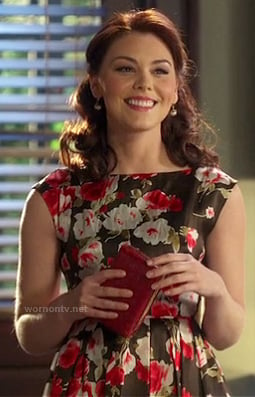 AnnaBeth's black and red flower print dress on Hart of Dixie