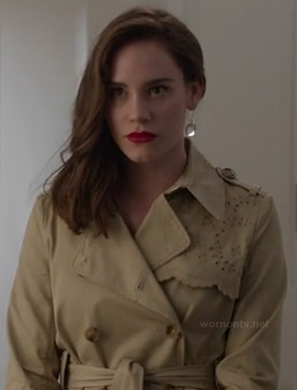 Charlotte’s eyelet detail trench coat on Revenge