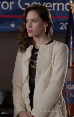 Charlotte's white coat with ruffles on Revenge