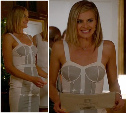 Jane's grey bustier dress on Happy Endings