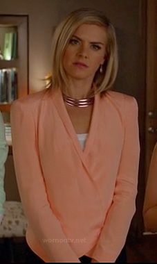 Jane's peach jacket on Happy Endings